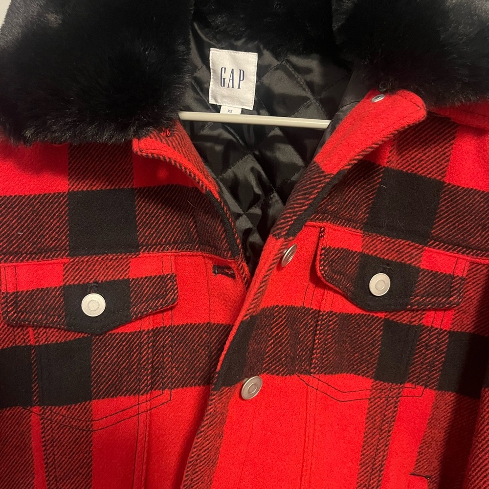 GAP Red and Black Plaid Jacket